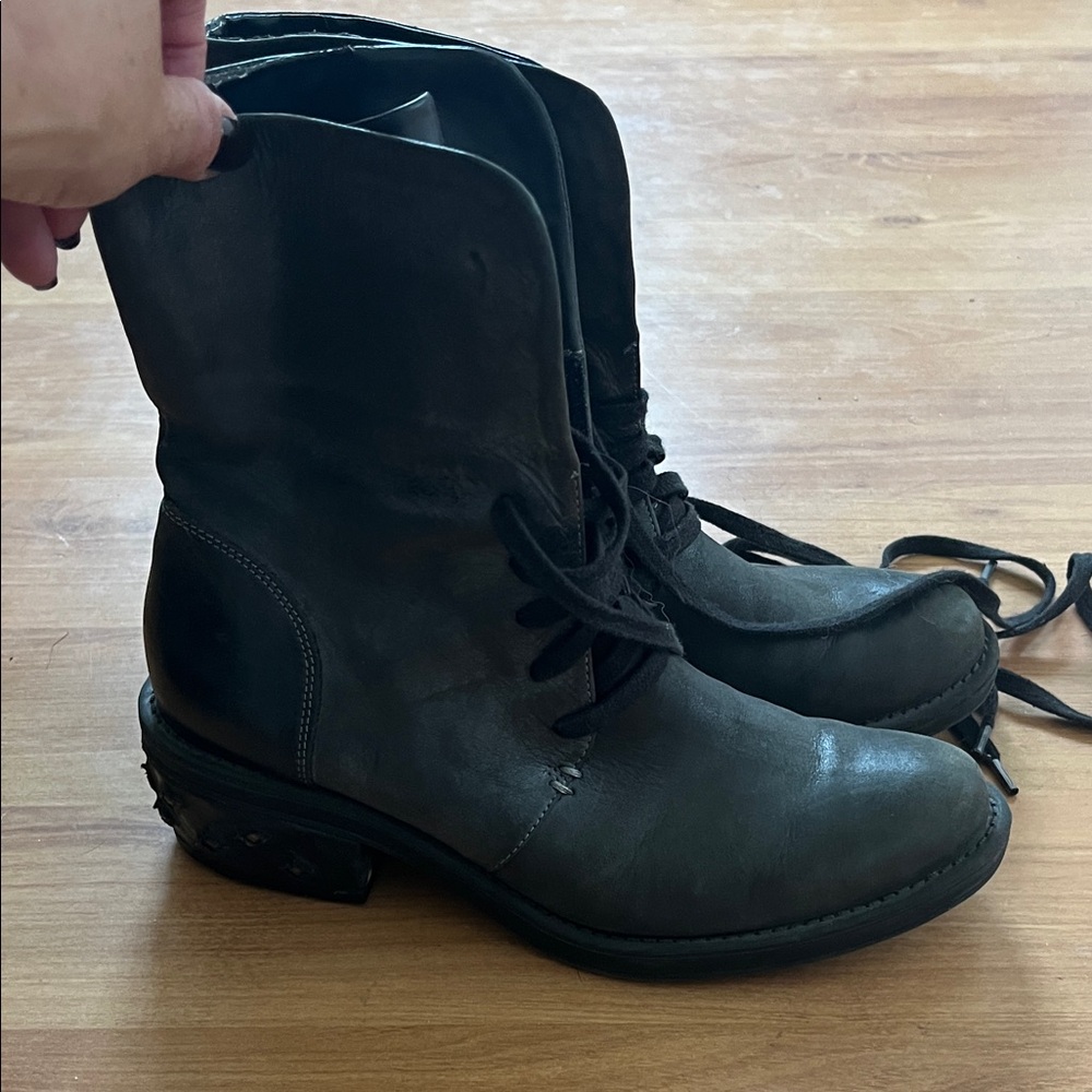 Women's Black Lace-Up Boots